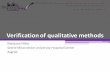 Verification of qualitative methods - Marijana Miler