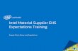 Intel Material Supplier EHS Expectations Training