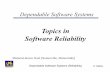 Software Engineering for Reliability