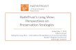 'HathiTrust's Long View: Perspectives on Preservation Strategies' by Mike Furlough