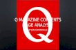 'Q' mag contents page analysis.