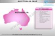 Editable australia power point map with capital and flag templates slides outlines region