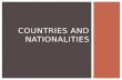 Countries, Nationalities and Numbers