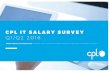 Cpl IT Salary Survey Q1/Q2 2016