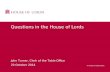Parliamentary Questions: House of Lords