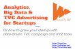 Analytics,  Big Data & TVC Advertising for Startups