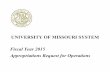 UM System - Fiscal Year 2015 Appropriations Request for Operations
