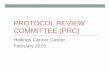 PROTOCOL REVIEW COMMITTEE (PRC)