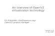 An overview of OpenVZ virtualization technology