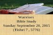 Warriors ss bible study september 20 2015