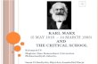 Karl mark dan teori kritis
