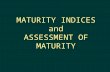 Maturity Indices and Assessment of Maturity