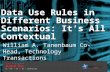 Data Use Rules in Different Business Scenarios:  It's All Contextual