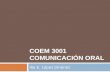 COEM 3001 comunicación oral