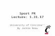 Sports PR Lecture 4, 1 31-17