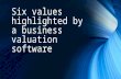 Six values highlighted by a business valuation software