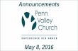 Penn Valley Church Announcements 5 8-16