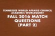 WorldQuest Fall 2016 Practice Match Questions Part 2