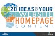 20 Ideas for your Website Homepage Content