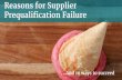 Reasons for Supplier Prequalification Failure