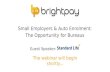 Small Employers & Auto Enrolment - The Opportunity for Bureaus