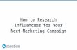 Webinar: How to Research Influencers for Your Next Marketing Campaign