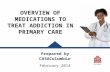Overview of Medications to Treat Addiction in Primary Care