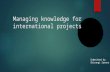 Managing knowledge for international projects