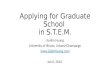 Applying for Graduate School in S.T.E.M
