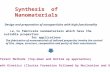 synthesis of nanomaterials