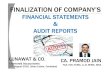 Finalization of Financial Statements and Audit Reports