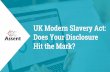 UK Modern Slavery Act: Does Your Disclosure Hit the Mark?