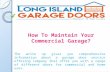 How to maintain your commercial garage