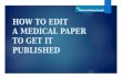 How to edit a medical paper to get it published