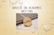 Advice on academic writing.