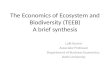 Economics of Ecosystem and Biodiversity
