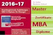 2016 - 2017 Berufsbegleitende Ausbildungen MBA & Diplome für Manager