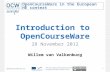 OEB12: Introduction of OpenCourseWare Europe