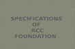Specifications of rcc foundation