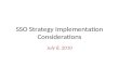 SSO Strategy Implementation Considerations