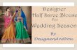 Party Wear Sarees Designs: Modern & Fancy Indian Sarees Latest Half N Half Patterns -DesignersAndYou