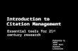Introduction to Citation Management