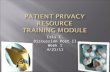Patient privacy resource training module
