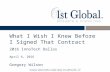 What I Wish I Knew Before I Signed that Contract