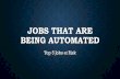 5 Jobs that are being Automated