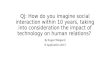 QJ: How do you imagine social interaction within 10 years, taking into consideration the impact of technology on human relations?
