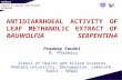 Pradeep Paudel  Antidiarrhoeal activity of leaf methanolic extract of Rauwolfia serpentina