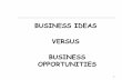 Business ideas vs opportunities