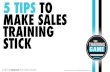 5 Tips to Make Sales Training Stick
