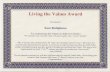 Celestica Living the Values Award